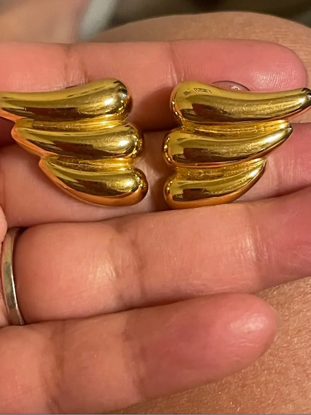 Monet Gold-Tone Sculpted Wing Earrings